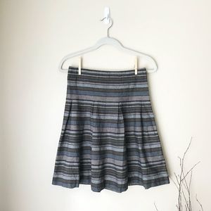 Club Monaco Striped High Waist Pleated Skirt